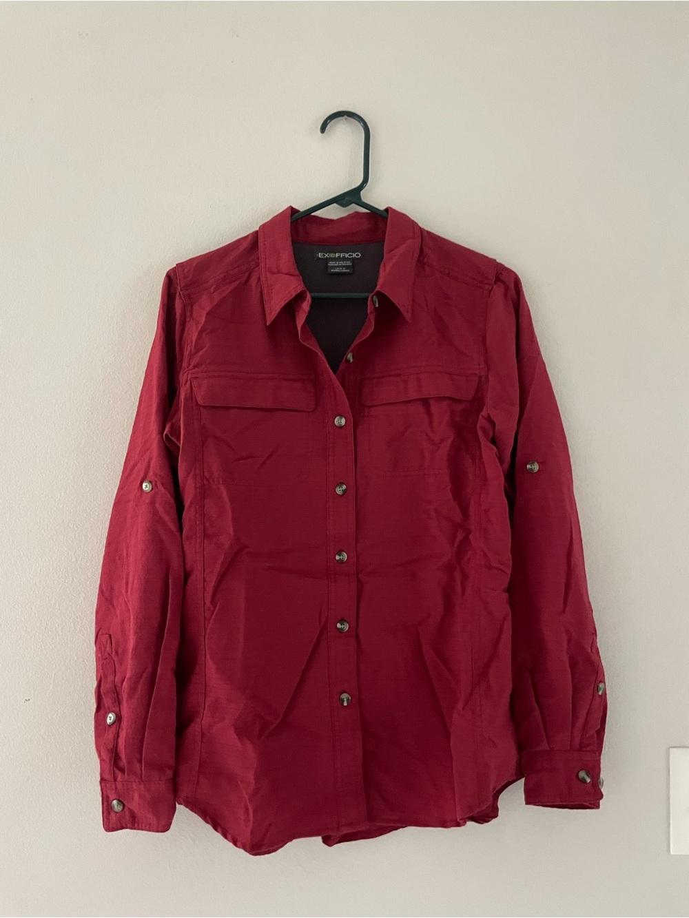 Exofficio Maroon Button-Down Shirt